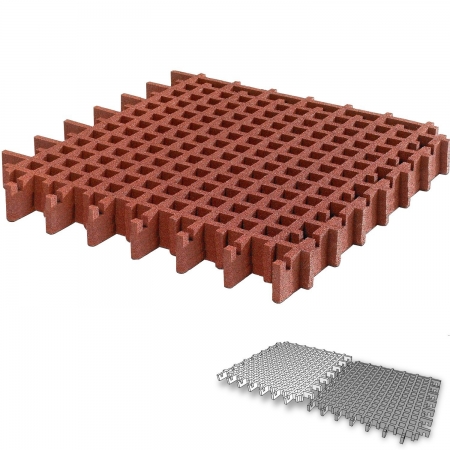 Rasengitterplatten rot | 100 x 100 x 10 cm | FH 3,00 m